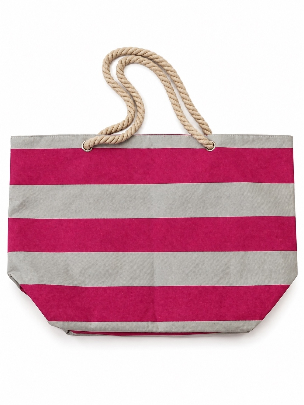 Ben Kaufman Pink and White Striped Canvas Tote